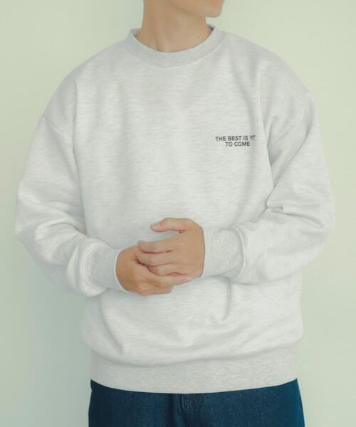 ITEMS URBANRESEARCH（アイテムズ アーバンリサーチ）の「ワンポイントロゴクルーネックスウェットプルオーバー（スウェット・メンズ・グレー系その他/グリーン/オートミール/ブラック・LARGE/MEDIUM）」の7枚目の写真