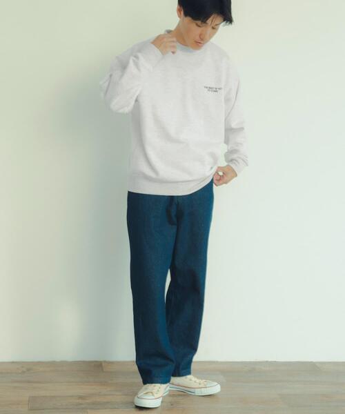 ITEMS URBANRESEARCH（アイテムズ アーバンリサーチ）の「ワンポイントロゴクルーネックスウェットプルオーバー（スウェット・メンズ・グレー系その他/グリーン/オートミール/ブラック・LARGE/MEDIUM）」の10枚目の写真