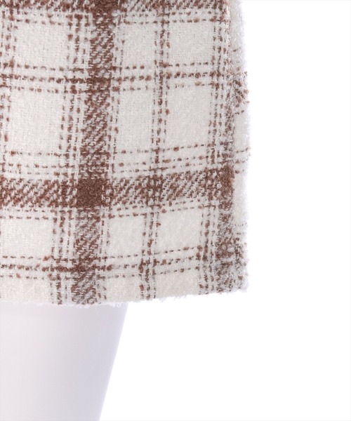 clear（クリア）の「×チェック柄ツイードミニスカート[セットアップ可能]（スカート・レディース・ホワイト×ブラック/ホワイト系その他/ブラック・SHORT/F）」の10枚目の写真