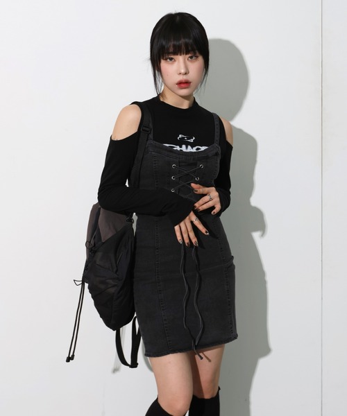 FOLLOWIN（フォロウィン）の「[UNISEX]3カラーストリングメッシュリュック（バックパック/リュック・レディース・グレー/ブラック/カーキ・ONE SIZE）」の12枚目の写真