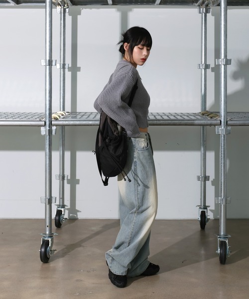 FOLLOWIN（フォロウィン）の「[UNISEX]3カラーストリングメッシュリュック（バックパック/リュック・レディース・グレー/ブラック/カーキ・ONE SIZE）」の14枚目の写真