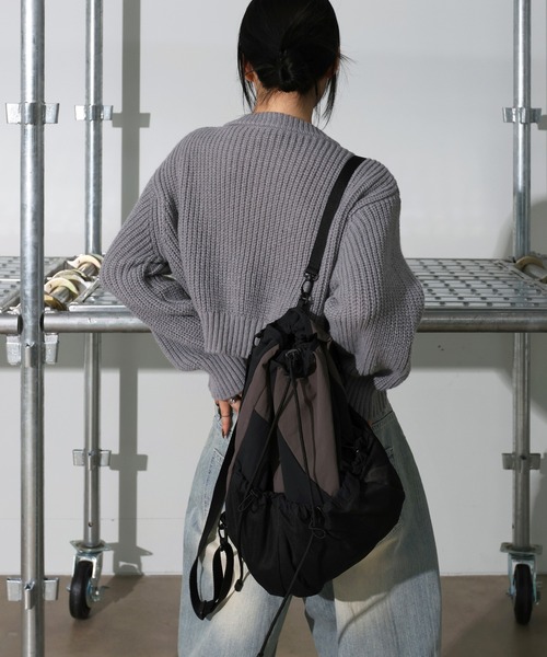 FOLLOWIN（フォロウィン）の「[UNISEX]3カラーストリングメッシュリュック（バックパック/リュック・レディース・グレー/ブラック/カーキ・ONE SIZE）」の18枚目の写真