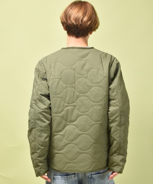 セール】インナー フェイクダウン ジャケット（ノーカラージャケット