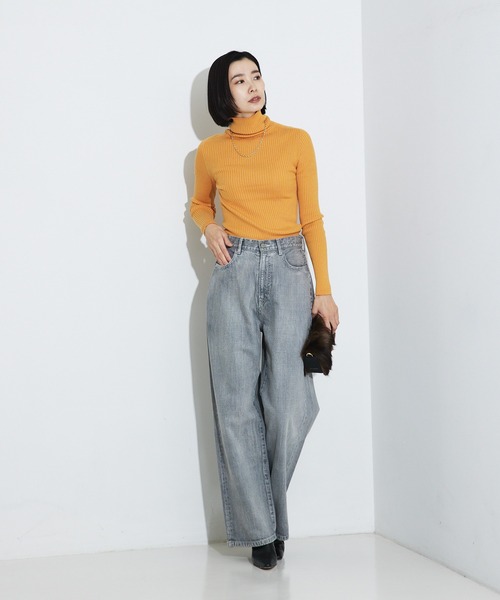 qualite（カリテ）の「シームレスタートルニット（ニット/セーター・レディース・ブラック・フリー）」の7枚目の写真