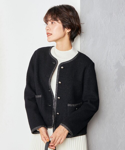 NOLLEY’S Sophi ブークレーカーデジャケット ノーカラージャケット NOLLEY'S Sophi（ノーリーズソフィ）の「ブークレーカーデジャケット