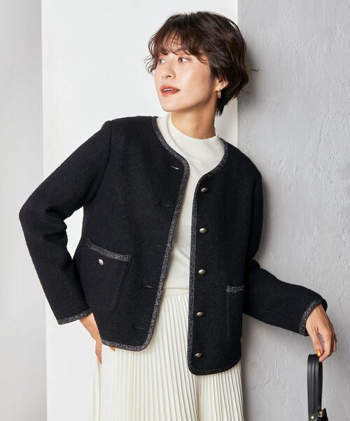 NOLLEY’S Sophi ブークレーカーデジャケット ノーカラージャケット NOLLEY'S Sophi（ノーリーズソフィ）の「ブークレーカーデ