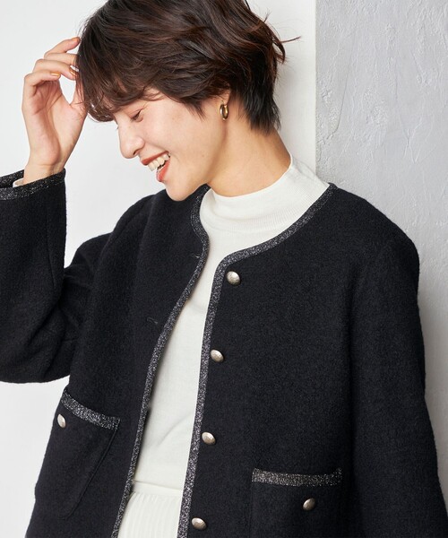 NOLLEY’S Sophi ブークレーカーデジャケット ノーカラージャケット NOLLEY'S Sophi（ノーリーズソフィ）の「ブークレーカーデジャケット