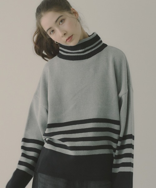 saloon（サルーン）の「SALOON(サルーン)/アソートタートルゆるニット【洗濯機洗い可】（ニット/セーター・レディース・ブラック/オフホワイト/グレー系その他/イエロー/ネイビー系/ベージュ系その他/ブラック系その他/ブルー/グリーン・FREE）」の3枚目の写真