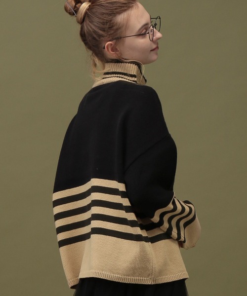 saloon（サルーン）の「SALOON(サルーン)/アソートタートルゆるニット【洗濯機洗い可】（ニット/セーター・レディース・ブラック/オフホワイト/グレー系その他/イエロー/ネイビー系/ベージュ系その他/ブラック系その他/ブルー/グリーン・FREE）」の5枚目の写真