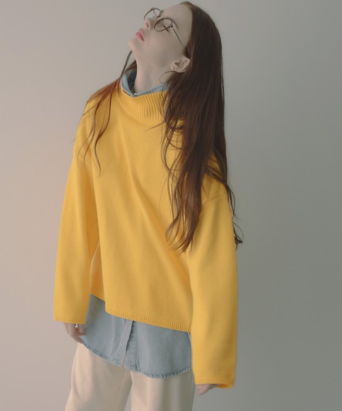 saloon（サルーン）の「SALOON(サルーン)/アソートタートルゆるニット【洗濯機洗い可】（ニット/セーター・レディース・ブラック/オフホワイト/グレー系その他/イエロー/ネイビー系/ベージュ系その他/ブラック系その他/ブルー/グリーン・FREE）」の9枚目の写真