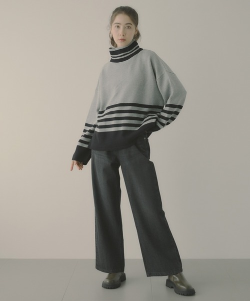 saloon（サルーン）の「SALOON(サルーン)/アソートタートルゆるニット【洗濯機洗い可】（ニット/セーター・レディース・ブラック/オフホワイト/グレー系その他/イエロー/ネイビー系/ベージュ系その他/ブラック系その他/ブルー/グリーン・FREE）」の19枚目の写真