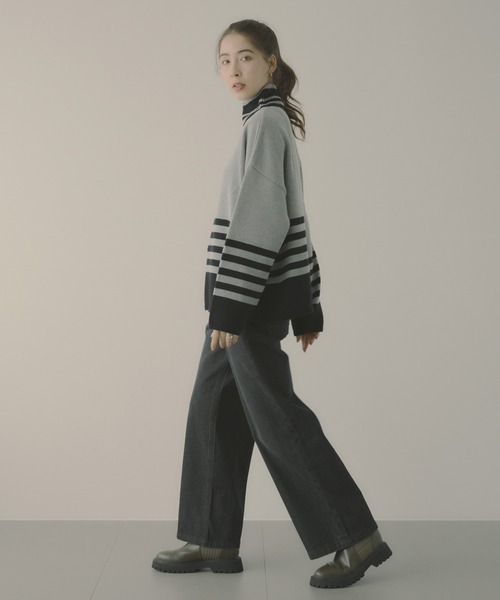 saloon（サルーン）の「SALOON(サルーン)/アソートタートルゆるニット【洗濯機洗い可】（ニット/セーター・レディース・ブラック/オフホワイト/グレー系その他/イエロー/ネイビー系/ベージュ系その他/ブラック系その他/ブルー/グリーン・FREE）」の20枚目の写真