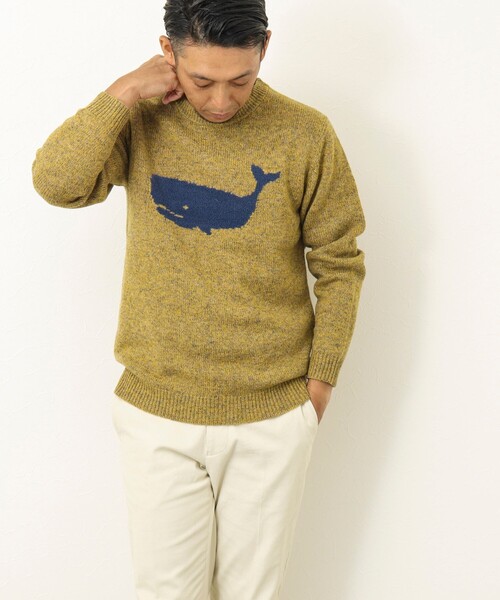 NOLLEY'S goodman（ノーリーズグッドマン）の「クジラインターシャ クルーネックニット（ニット/セーター・メンズ・ネイビー/グレー/イエロー/ブルー/グレー系その他/ブルー系その他・S/M/L）」の20枚目の写真