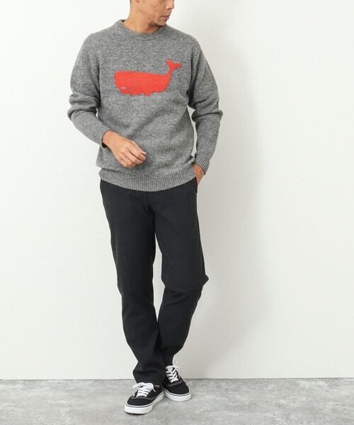 NOLLEY'S goodman（ノーリーズグッドマン）の「クジラインターシャ クルーネックニット（ニット/セーター・メンズ・ネイビー/グレー/イエロー/ブルー/グレー系その他/ブルー系その他・S/M/L）」の19枚目の写真