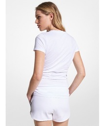 MICHAEL KORS トップス オーバーサイズ MK ラインストーン クロップ Tシャツ | トップス