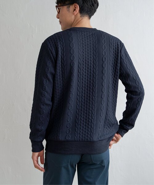 ikka(イッカ)の「【おっさんずラブ着用商品】ふくれジャカードクルーネックプルオーバー(スウェット・メンズ・ホワイト/ネイビー/ブルー・S/M/L/XL)」の20枚目の写真
