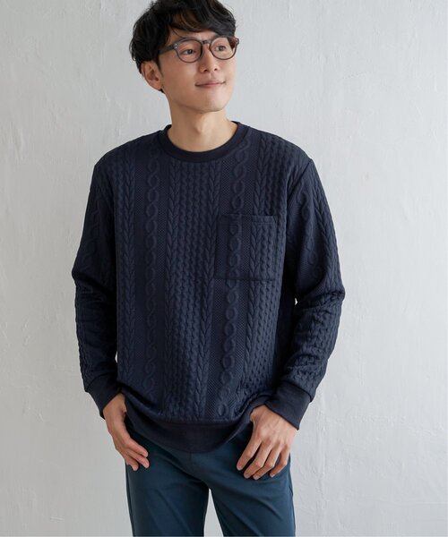 ikka(イッカ)の「【おっさんずラブ着用商品】ふくれジャカードクルーネックプルオーバー(スウェット・メンズ・ホワイト/ネイビー/ブルー・S/M/L/XL)」の21枚目の写真