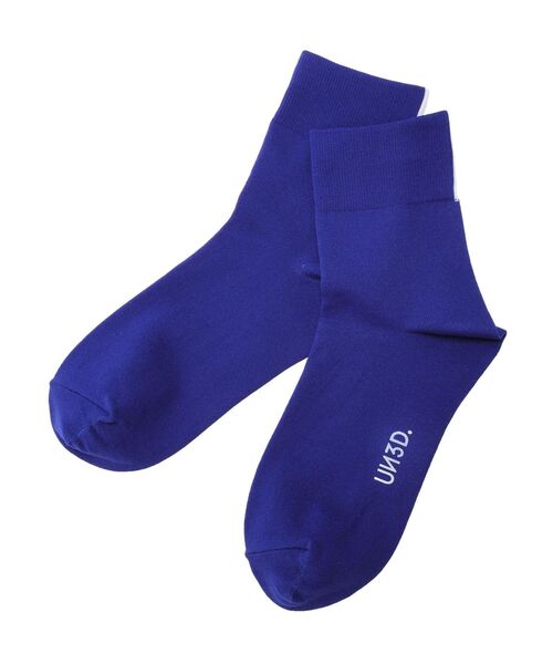 UN3D.（アンスリード）の「BI-COLOR BACK LINE SOCKS / バイカラーバックラインソックス（ソックス/靴下・レディース・ブラック/レッド/ブルー/ライム・FREE）」の3枚目の写真