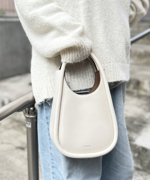 Rouge vif（ルージュヴィフ）の「【ORSETTO/オルセット】NOCEレザーハンドバッグ（ハンドバッグ・レディース・ブラック/アイボリー・フリー）」の3枚目の写真