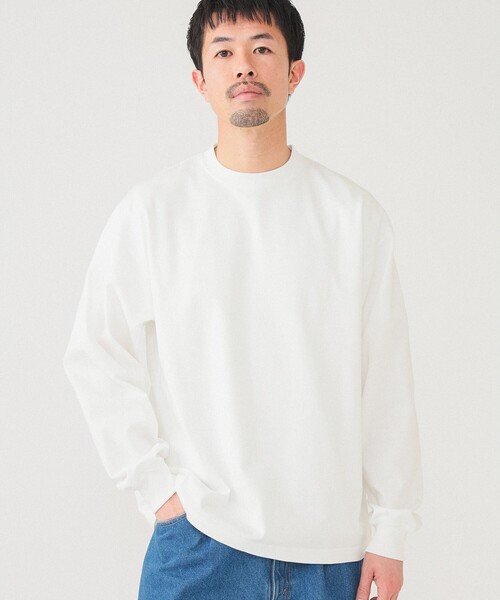 BEAMS（ビームス）の「BEAMS / 天竺 ロングスリーブ Tシャツ（Tシャツ/カットソー・メンズ・ホワイト/ブラック・S/M/L/XL）」の5枚目の写真