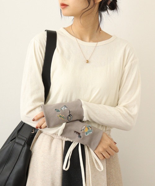 Emago（イマゴ）の「EMAGO 袖ﾘﾌﾞ切替えﾛﾝｸﾞｽﾘｰﾌﾞ（Tシャツ