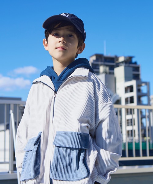 PAIRMANON STREET（ペアマノンストリート）の「【PAIRMANON STREET】コーデュロイ ダブルポケット スタンドネック ブルゾン（ブルゾン・キッズ・ブラック/オリーブ/オフホワイト/レッド・110/130/140/150/120/90/100）」の5枚目の写真