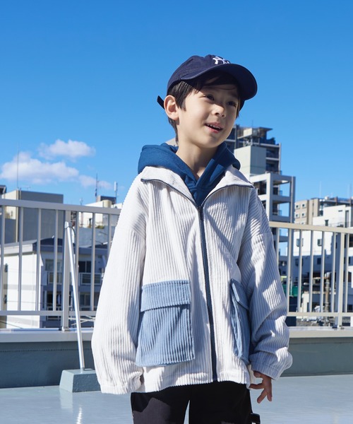 PAIRMANON STREET（ペアマノンストリート）の「【PAIRMANON STREET】コーデュロイ ダブルポケット スタンドネック ブルゾン（ブルゾン・キッズ・ブラック/オリーブ/オフホワイト/レッド・110/130/140/150/120/90/100）」の7枚目の写真