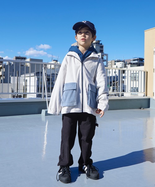 PAIRMANON STREET（ペアマノンストリート）の「【PAIRMANON STREET】コーデュロイ ダブルポケット スタンドネック ブルゾン（ブルゾン・キッズ・ブラック/オリーブ/オフホワイト/レッド・110/130/140/150/120/90/100）」の10枚目の写真