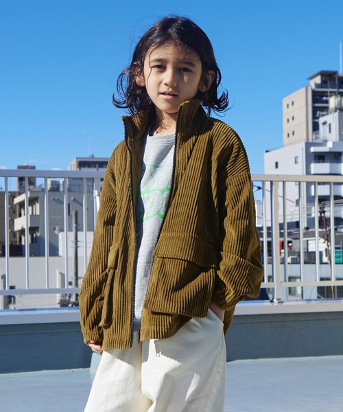 PAIRMANON STREET（ペアマノンストリート）の「【PAIRMANON STREET】コーデュロイ ダブルポケット スタンドネック ブルゾン（ブルゾン・キッズ・ブラック/オリーブ/オフホワイト/レッド・110/130/140/150/120/90/100）」の18枚目の写真