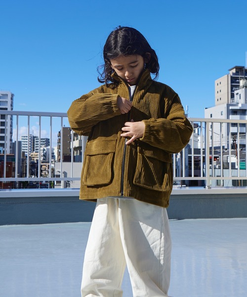 PAIRMANON STREET（ペアマノンストリート）の「【PAIRMANON STREET】コーデュロイ ダブルポケット スタンドネック ブルゾン（ブルゾン・キッズ・ブラック/オリーブ/オフホワイト/レッド・110/130/140/150/120/90/100）」の19枚目の写真