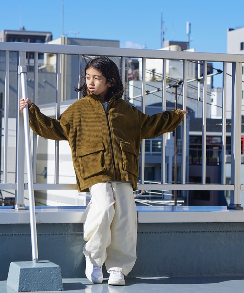 PAIRMANON STREET（ペアマノンストリート）の「【PAIRMANON STREET】コーデュロイ ダブルポケット スタンドネック ブルゾン（ブルゾン・キッズ・ブラック/オリーブ/オフホワイト/レッド・110/130/140/150/120/90/100）」の22枚目の写真