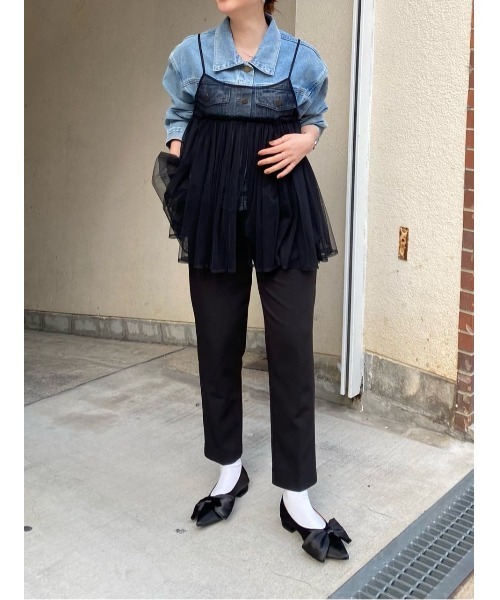 titivate（ティティベイト）の「ボリュームチュールキャミソールトップス（Tシャツ/カットソー・レディース・ブラック/グレー/アイボリー・FREE）」の22枚目の写真