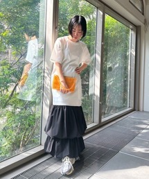 【emmi atelier】ドッキングTEEタフタワンピース