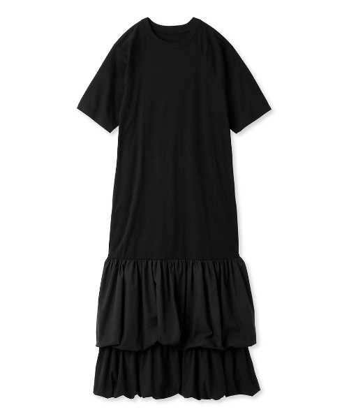 emmi(エミ)の「【emmi atelier】ドッキングTEEタフタワンピース(ワンピース・レディース・オフホワイト/ブルー/ブラック・0/1)」の3枚目の写真