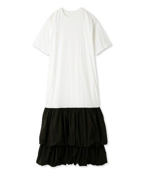 emmi(エミ)の「【emmi atelier】ドッキングTEEタフタワンピース(ワンピース・レディース・オフホワイト/ブルー/ブラック・0/1)」の9枚目の写真