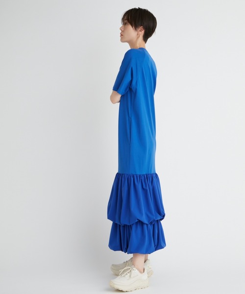 emmi(エミ)の「【emmi atelier】ドッキングTEEタフタワンピース(ワンピース・レディース・オフホワイト/ブルー/ブラック・0/1)」の5枚目の写真