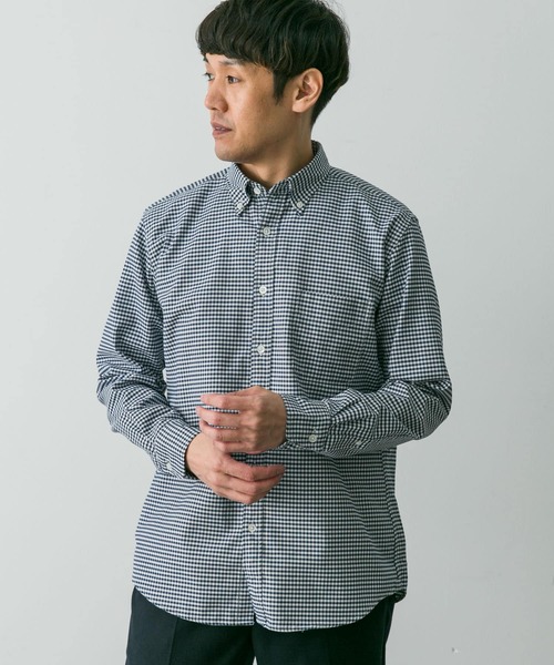 URBAN RESEARCH DOORS（アーバンリサーチドアーズ）の「『イージーケア』LIFE STYLE TAILOR　マルチスペックCLASSIC OX BDシャツ（シャツ/ブラウス・メンズ・ストライプ/チェック/ブルー/ホワイト・SMALL/MEDIUM/LARGE）」の13枚目の写真