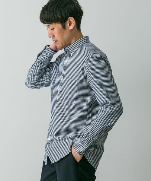 URBAN RESEARCH DOORS（アーバンリサーチドアーズ）の「『イージーケア』LIFE STYLE TAILOR　マルチスペックCLASSIC OX BDシャツ（シャツ/ブラウス・メンズ・ストライプ/チェック/ブルー/ホワイト・SMALL/MEDIUM/LARGE）」の14枚目の写真