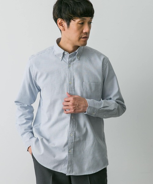 URBAN RESEARCH DOORS（アーバンリサーチドアーズ）の「『イージーケア』LIFE STYLE TAILOR　マルチスペックCLASSIC OX BDシャツ（シャツ/ブラウス・メンズ・ストライプ/チェック/ブルー/ホワイト・SMALL/MEDIUM/LARGE）」の16枚目の写真