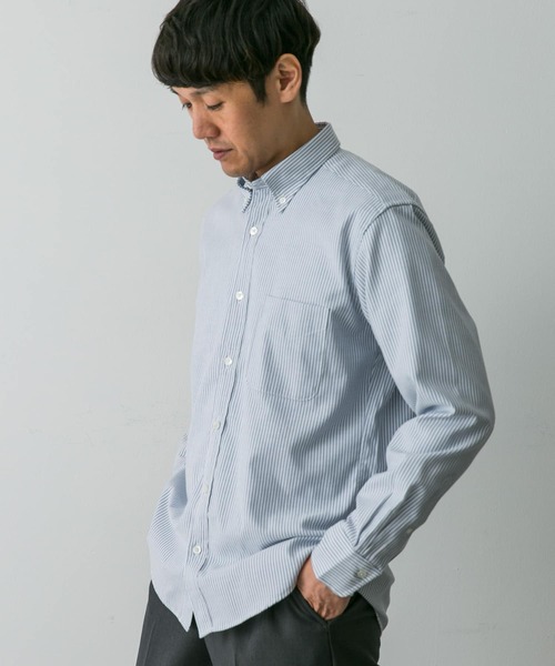 URBAN RESEARCH DOORS（アーバンリサーチドアーズ）の「『イージーケア』LIFE STYLE TAILOR　マルチスペックCLASSIC OX BDシャツ（シャツ/ブラウス・メンズ・ストライプ/チェック/ブルー/ホワイト・SMALL/MEDIUM/LARGE）」の18枚目の写真
