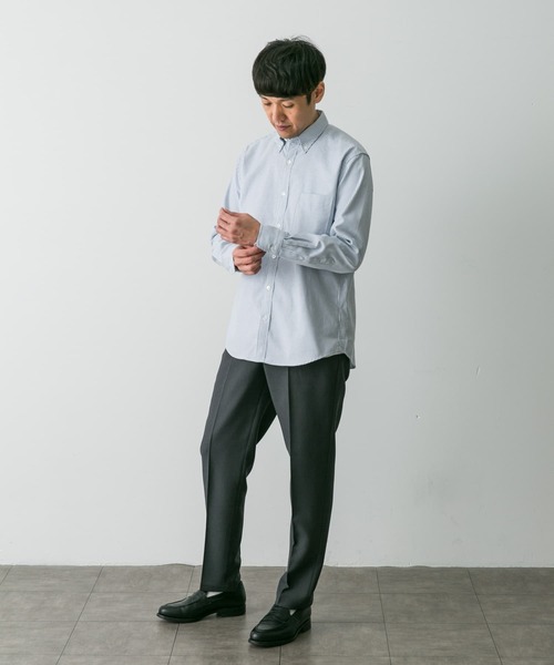 URBAN RESEARCH DOORS（アーバンリサーチドアーズ）の「『イージーケア』LIFE STYLE TAILOR　マルチスペックCLASSIC OX BDシャツ（シャツ/ブラウス・メンズ・ストライプ/チェック/ブルー/ホワイト・SMALL/MEDIUM/LARGE）」の20枚目の写真