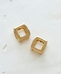 【GOLDY】スクエア ホロウ ワンタッチ ピアス / 1220705 CS-2311 ※
