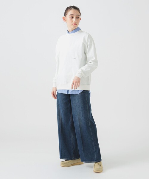 GYMPHLEX(ジムフレックス)の「GYMPHLEX / クルーネック ロングスリーブ Tシャツ(Tシャツ/カットソー・レディース・ネイビー/オフホワイト/ライトグレー/ライトブルー・X-SMALL)」の12枚目の写真