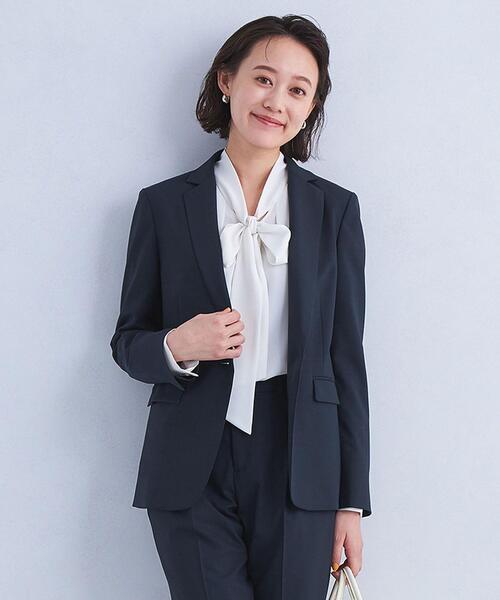 green label relaxing(グリーンレーベルリラクシング)の「カチリラ テーラード ジャケット -ウォッシャブル・ストレッチ・防シワ- ◇No03◇(テーラードジャケット・レディース・ライトグレー/ネイビー/ベージュ・38/40/36)」の3枚目の写真