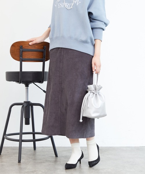 Chez toi（シェトワ）の「コーデュロイロングスカート（スカート・レディース・チャコールグレー/アイボリー/キャメル・FREE）」の22枚目の写真