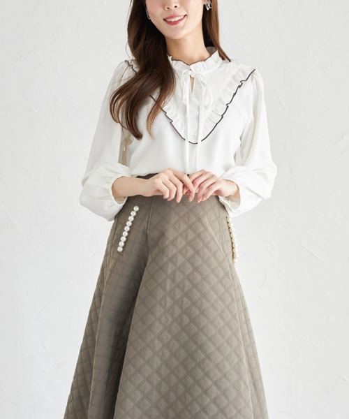 tocco closet(トッコ クローゼット)の「【ZOZO限定】ボウタイプチフリルブラウス(シャツ/ブラウス・レディース・オフホワイト・M)」の3枚目の写真