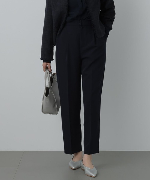 saloon(サルーン)の「SALOON(サルーン)/《再入荷》ツインクロスパンツ【オフィス/セレモニー/セットアップ可】(スラックス・レディース・ネイビー/アイボリー/ブラック・SMALL/MEDIUM)」の6枚目の写真
