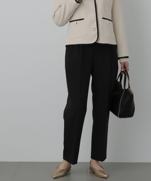 saloon(サルーン)の「SALOON(サルーン)/《再入荷》ツインクロスパンツ【オフィス/セレモニー/セットアップ可】(スラックス・レディース・ネイビー/アイボリー/ブラック・SMALL/MEDIUM)」の5枚目の写真