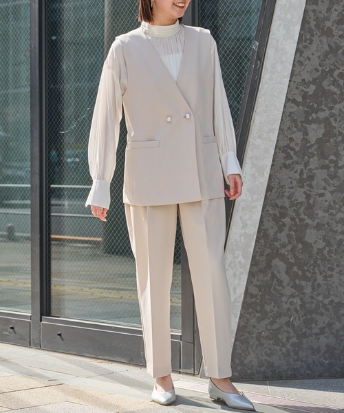 saloon(サルーン)の「SALOON(サルーン)/《再入荷》ツインクロスパンツ【オフィス/セレモニー/セットアップ可】(スラックス・レディース・ネイビー/アイボリー/ブラック・SMALL/MEDIUM)」の19枚目の写真