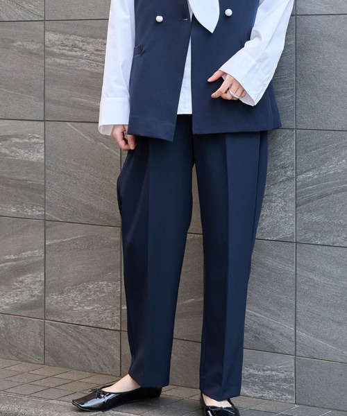 saloon(サルーン)の「SALOON(サルーン)/《再入荷》ツインクロスパンツ【オフィス/セレモニー/セットアップ可】(スラックス・レディース・ネイビー/アイボリー/ブラック・SMALL/MEDIUM)」の12枚目の写真